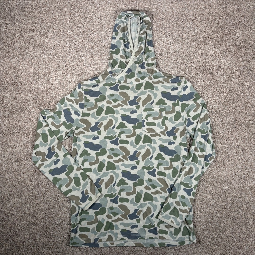 Free Fly Mens Bamboo Lightweight Hoodie Camo Green Grey Size M 105398